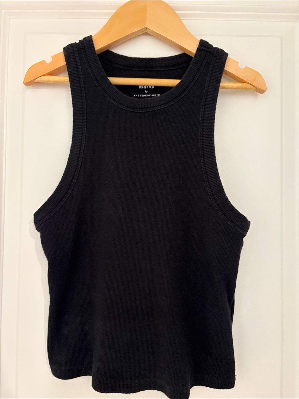 Maeve Black Ribbed Muscle Tank